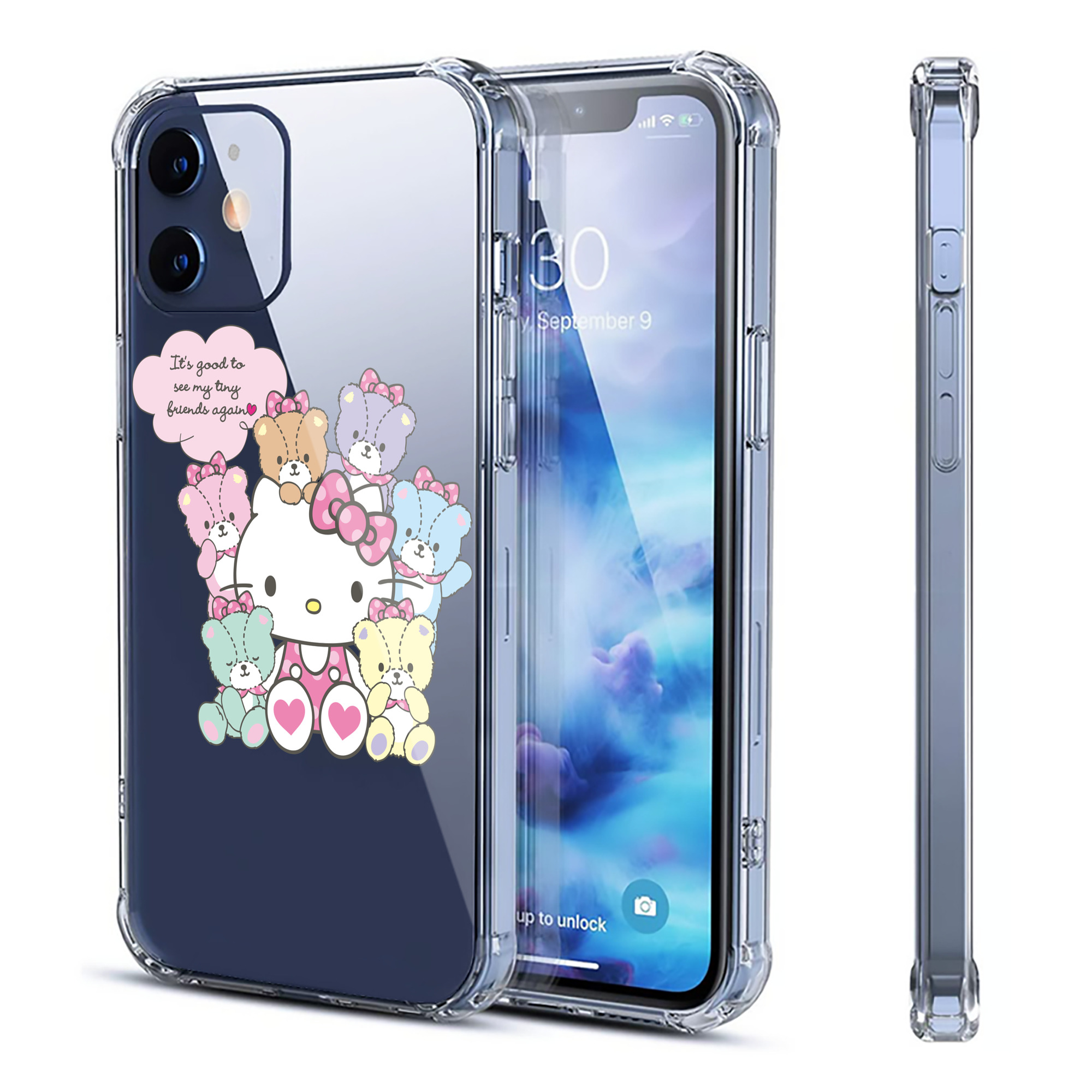 （画像用） Hello Kitty ハローキティ 【iPhone 12シリーズ対応】透明スマホケース（クリアソフトケース）